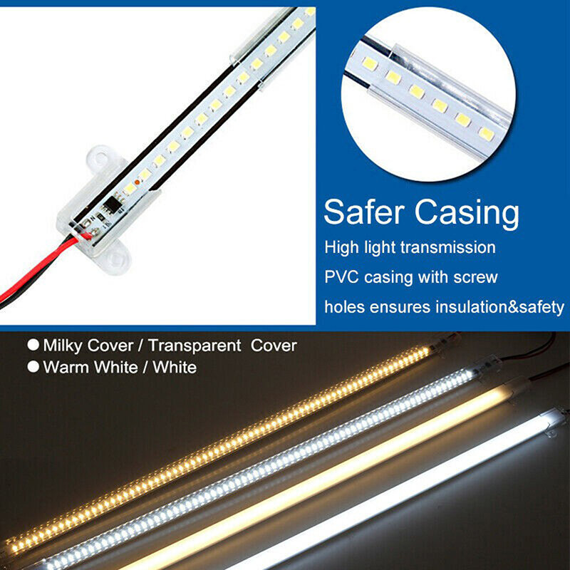 AC220V listwa LED światło o wysokiej jasności 2835 lampka LED z klipsem 30cm 40cm 72LEDs sztywny pasek oszczędność rurki LED