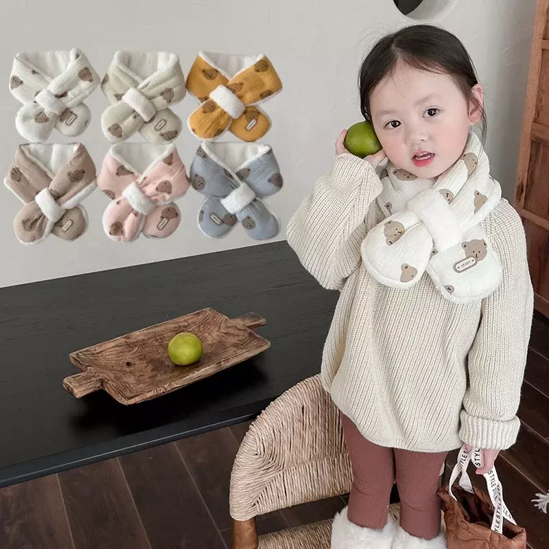 Ciepłe szaliki dla niemowląt urocza kreskówka koreańska noszą małe szale jesienno-zimowe ciepłe szaliki dla nowonarodzonego chłopca i dziewczynki rekwizyty fotograficzne