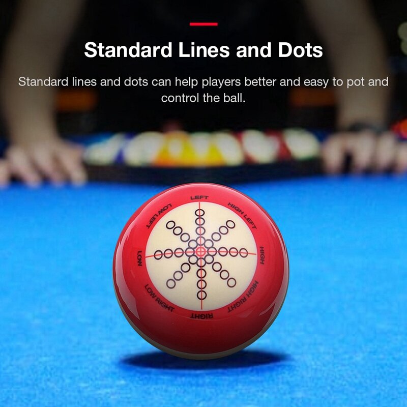 1Pcs 57Mm Durable White Red Resin Billiards Spot Pool Snooker Practice Training Cue Balls Sports For Beginner