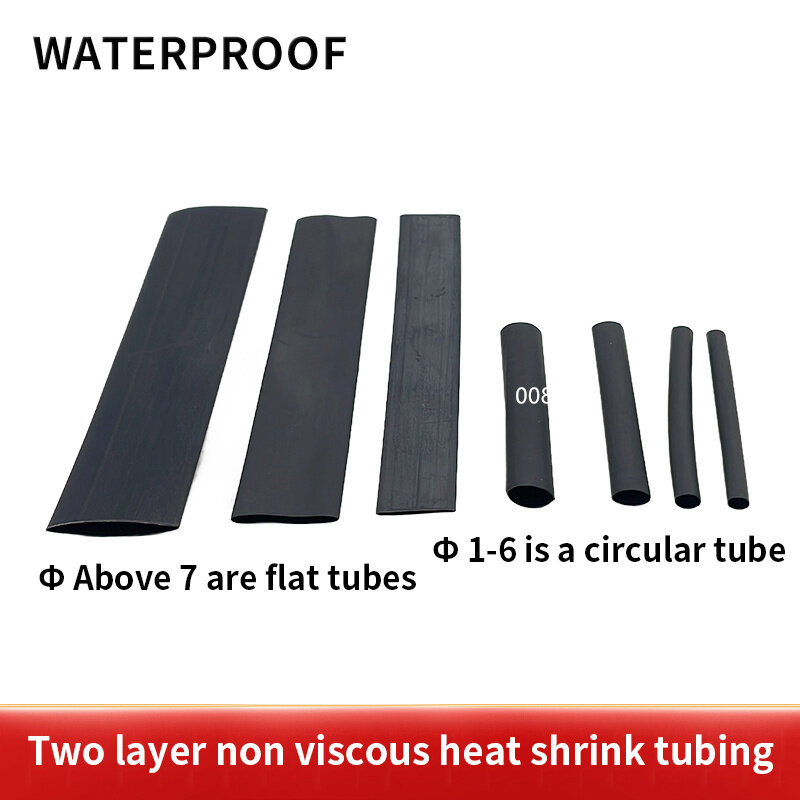 Tubo termorretráctil negro de 5 metros, 1mm, 1,5mm, 2mm, 2,5mm, 3mm, 3,5mm, 4mm, 5mm, 6mm