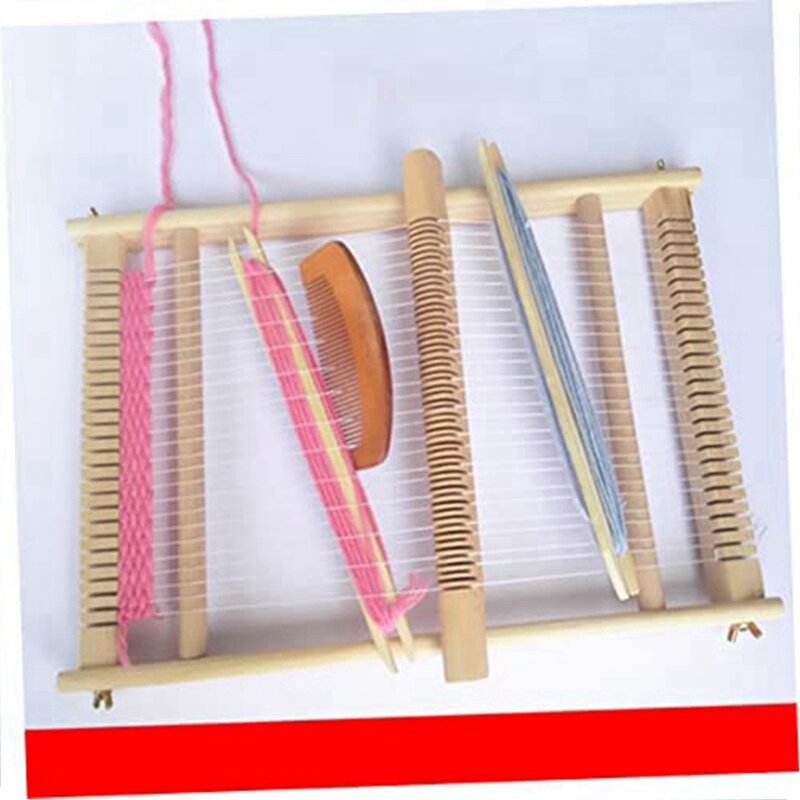 Kit de tecelagem de madeira para crianças, brinquedos educativos, desenvolvimento tear, DIY tecelagem