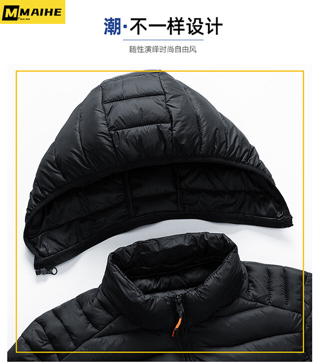 Męska nowa jesienno-zimowa ciepła wodoodporna płaszcz z kapturem męska kurtka z odpinanym kapturem z kapturem płaszcz na co dzień dla mężczyzn plus rozmiar 8XL