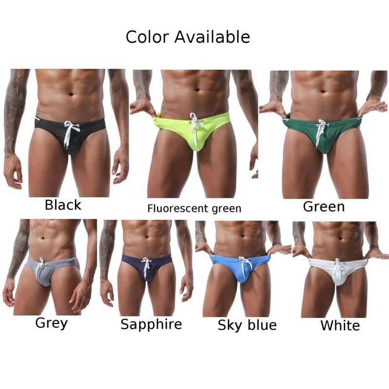 Mens Swimwear Quick-drying Swimming Shorts Solid Bathing Suit Summer  Spa Beach Underwear Briefs Sexy Breathable Swim Trunks Gay