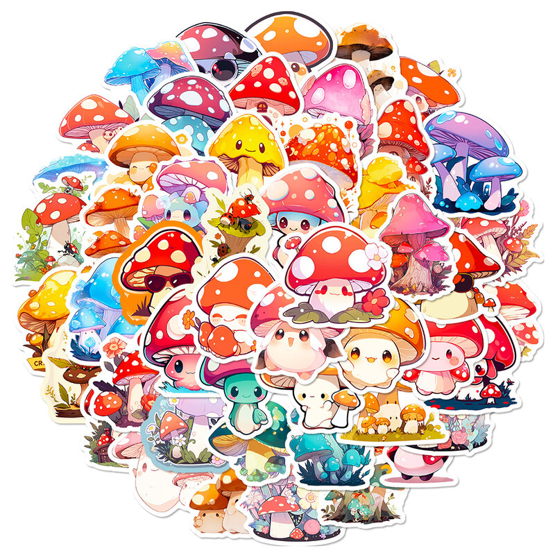 10/30/50/100 Stuks Schattige Cartoon Paddestoelen Graffiti Stickers Kawaii Stickers Laptop Waterfles Plakboek Telefoon Decoratie Sticker