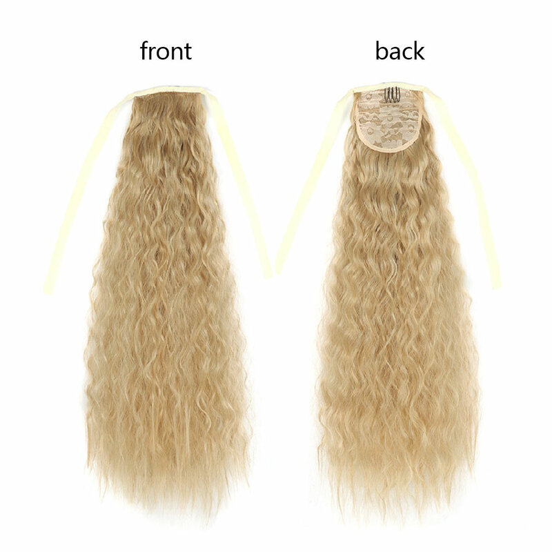 Sztuczne włosy do kucyka z włosów 22-calowy kucyk w z nakładką do prostowania włosie ze spinkami do włosów syntetyczne koński ogon przedłużanie do kucyka z włosów dla kobiet