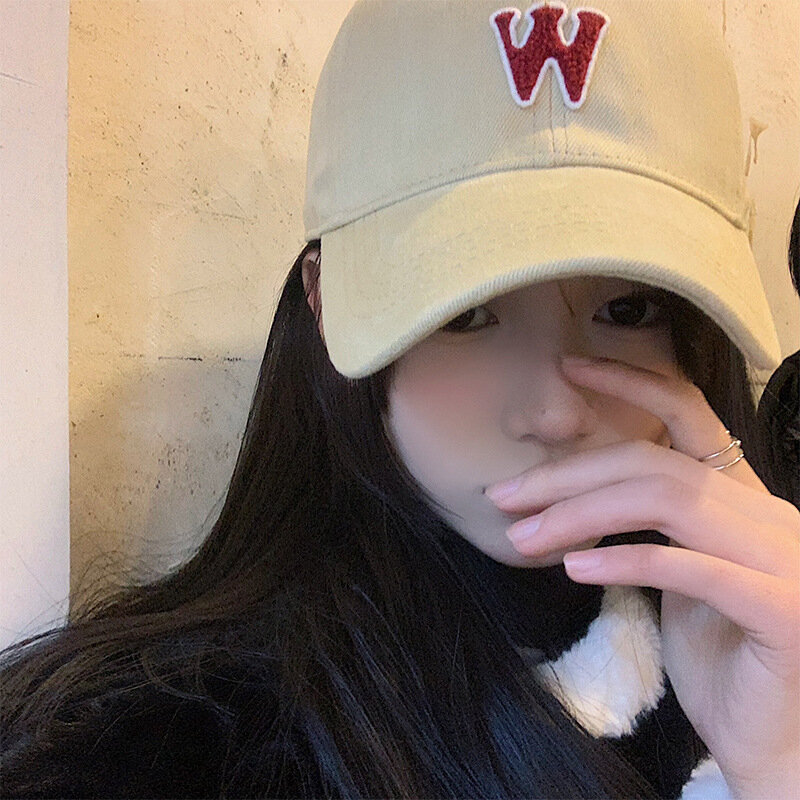 女の子の春と夏の野球帽,韓国版の小さな顔,深いフラットトンキャップ,和風
