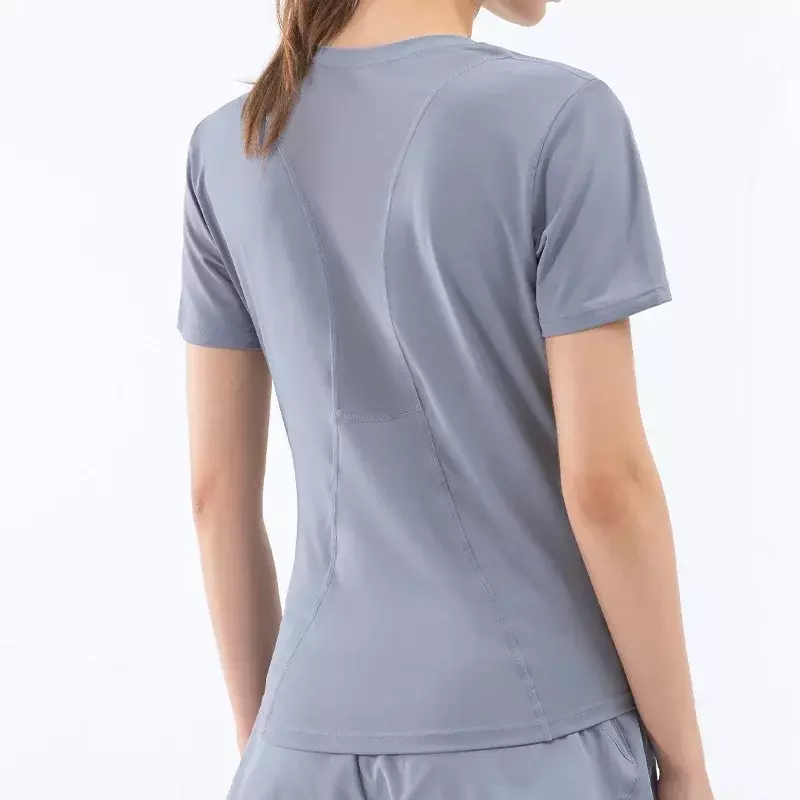 Camicetta per t-shirt Fitness ad asciugatura rapida per il tempo libero da donna a maniche corte con nuovi sport in vita
