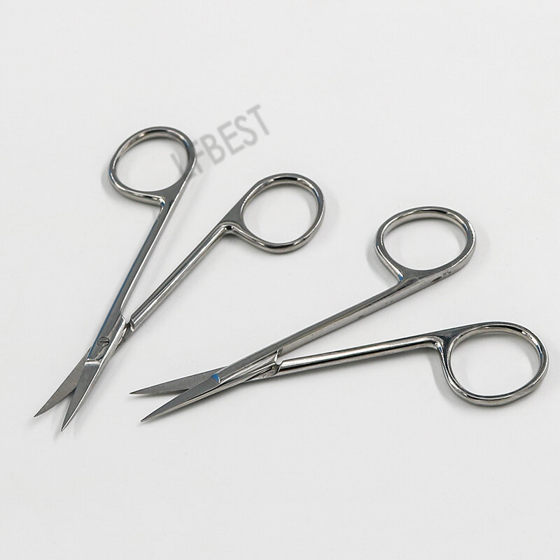 Instrumento de cirugía plástica cosmética, tijeras pequeñas finas con apertura en forma de dosel, doble párpado, puntadas de corte
