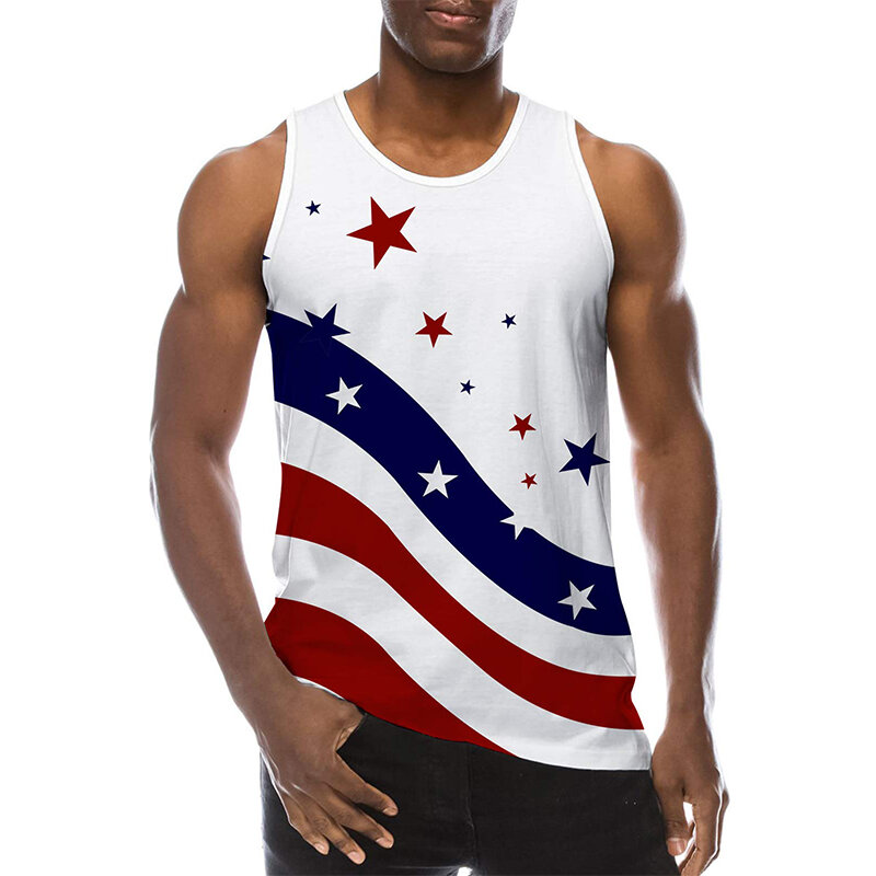 American Eagle Flag Graphic Tank Top Gym Clothing Men 3D Printed Streetwear Basketball Vest Quick Drying Sleeveless T-Shirt Tops