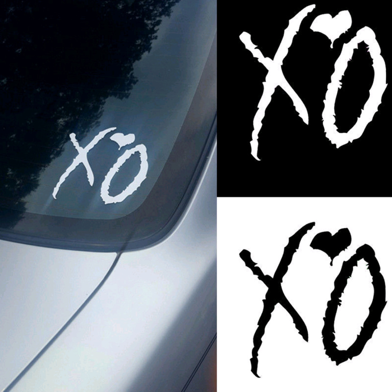 The Weeknd XO PET 스티커 자동차 SUV 트럭 창문 노트북 벽 아트 트림 데칼, 블랙 실버 화이트 범용 방수 외장 부품
