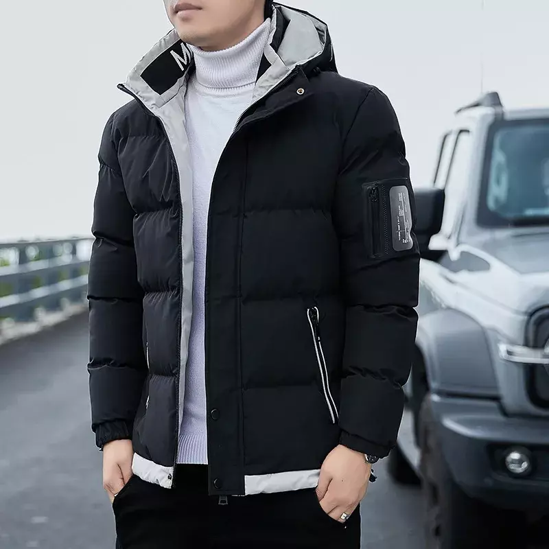 Chaqueta acolchada de algodón con capucha para hombre, abrigo grueso y cálido, ropa de calle informal a la moda, 5XL, invierno, 2022