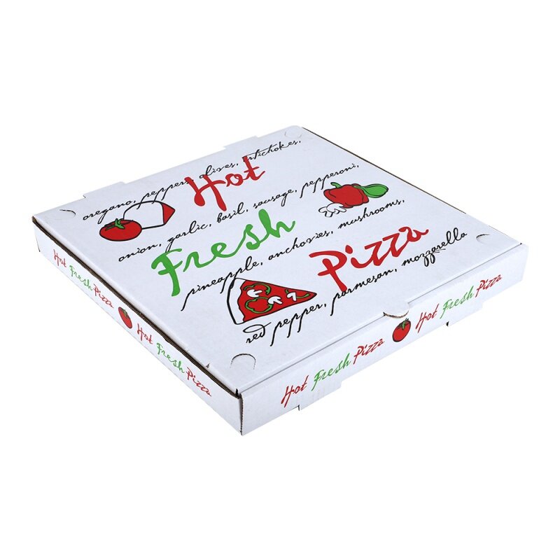 Customized productchina supplier food grade flute corrugated custom printed size white pizza box for packing pizza