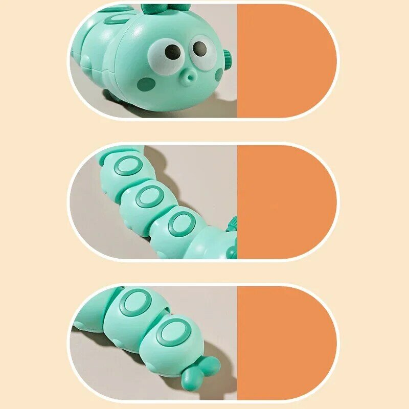 Cartoon Caterpillar Clockwork Crawling Toy Parent Child Interactive Cute Animal Wind Up Toy for Kids Educational Toy