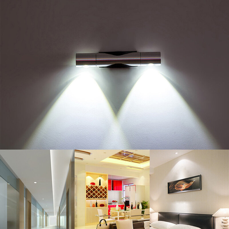 Luz de parede LED para quarto, lâmpada de cama, hotel, banheiro, banheiro, 6W, AC 85-265V