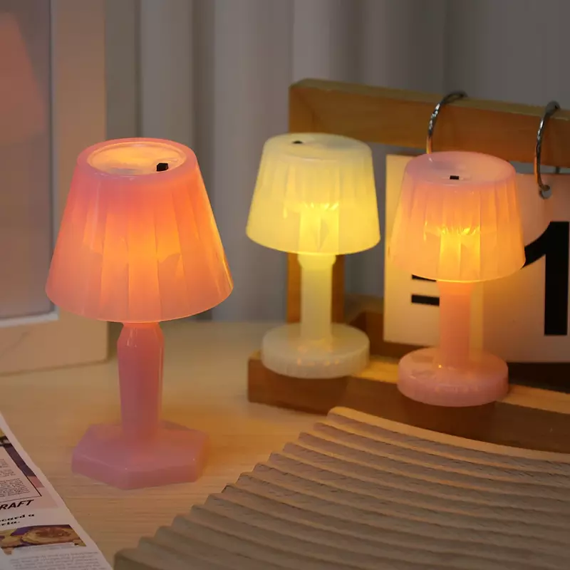 Lampu malam LED Mini, lampu meja kecil bertenaga baterai, lampu Buku baca, lampu dekorasi rumah kantor, kamar tidur