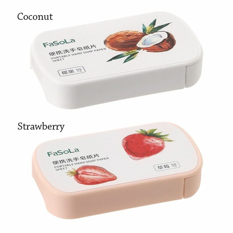 100 Slice Mini Strawberry kertas kelapa sabun cuci tangan sekali pakai Perawatan Tangan membersihkan sabun beraroma kertas