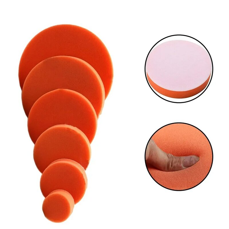 2 Stück Kfz-Poliers chwamm kissen zum Grob-und Fein polieren für Autos van Glas Stein Keramik Orange