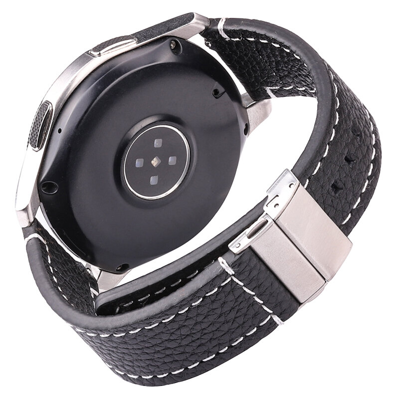 Weichen Echtem Leder Smart Uhr Band 18 20 22 24mm Frauen Männer Rindsleder Strap Braun Schwarz Quick Release Armband armband
