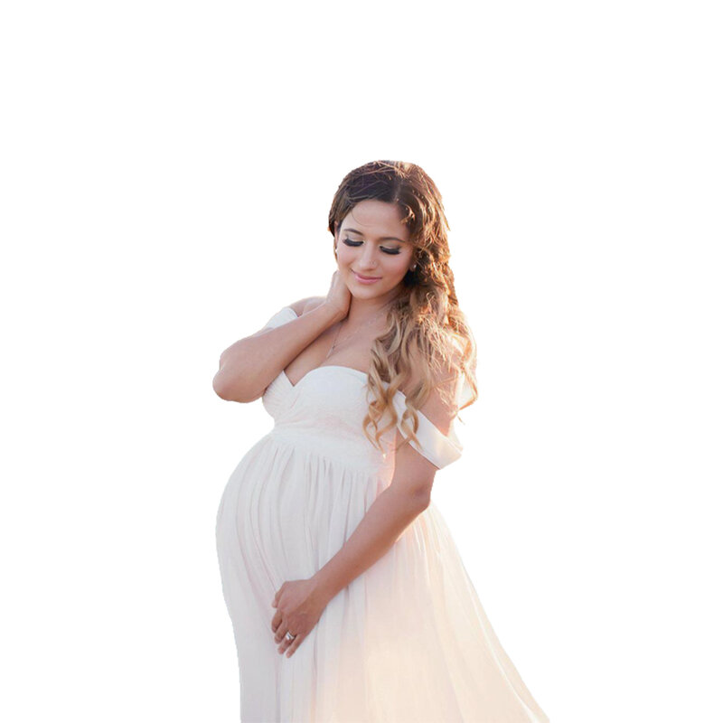Maternity Photography Dress Chiffon Gown Pregnancy Dresses Pregnant Prop
