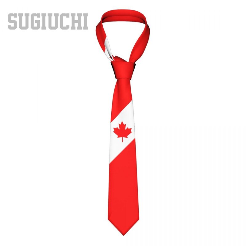 Canada Flag Emblem Men Women Neck Ties Casual Plaid Tie Suits Slim Wedding Party Business Necktie Gravatas