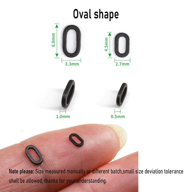 [30 sztuk] płaskie okrągłe matowy czarny O pierścień karpia sprzęt wędkarski Terminal End Tackle akcesoria 2mm 2.5mm 3.1mm Tippet Rig Ring