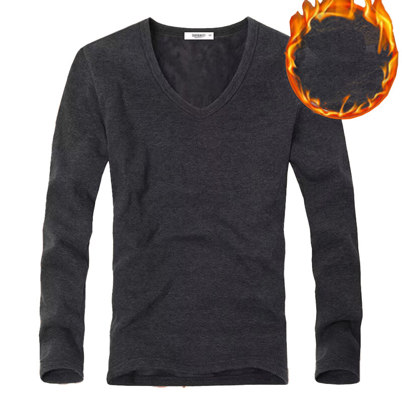남성용 풀오버 슬림핏 스트레치 티셔츠, 보온 속옷, V넥, 따뜻한 통기성, 캐주얼, 편안한 패션