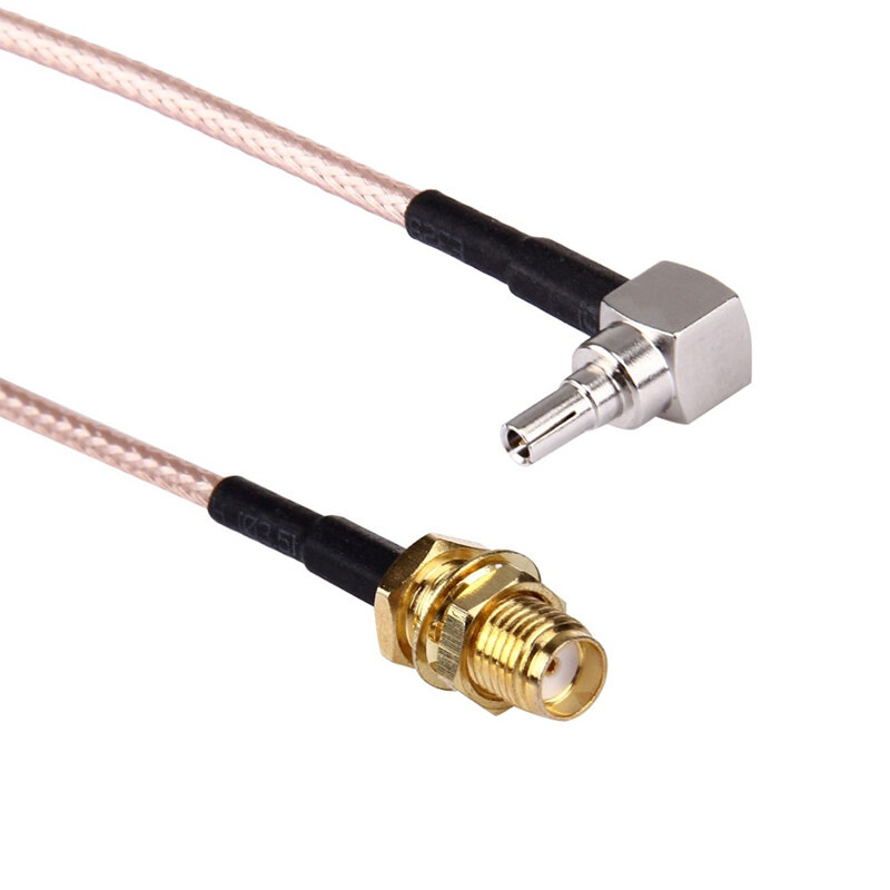 Złącze żeńskie SMA żeńskie do CRC9 złącze kątowe RG316 kabel pigtailowy koncentryczne 15cm 6 "przedłużacze antenowego do routerów modemowych 4G