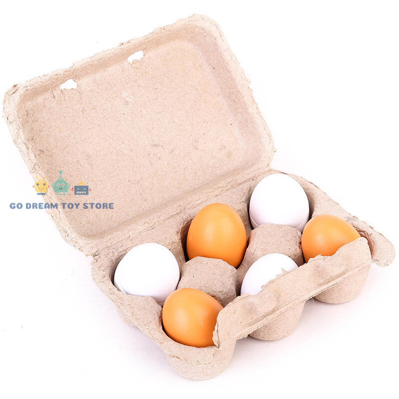 6PCS Eier Mit Box Pretend Play Küche Spielzeug Lebensmittel Kochen Lernen Bildungs Baby Spielzeug Für Kinder Simulation Zubehör Geschenk