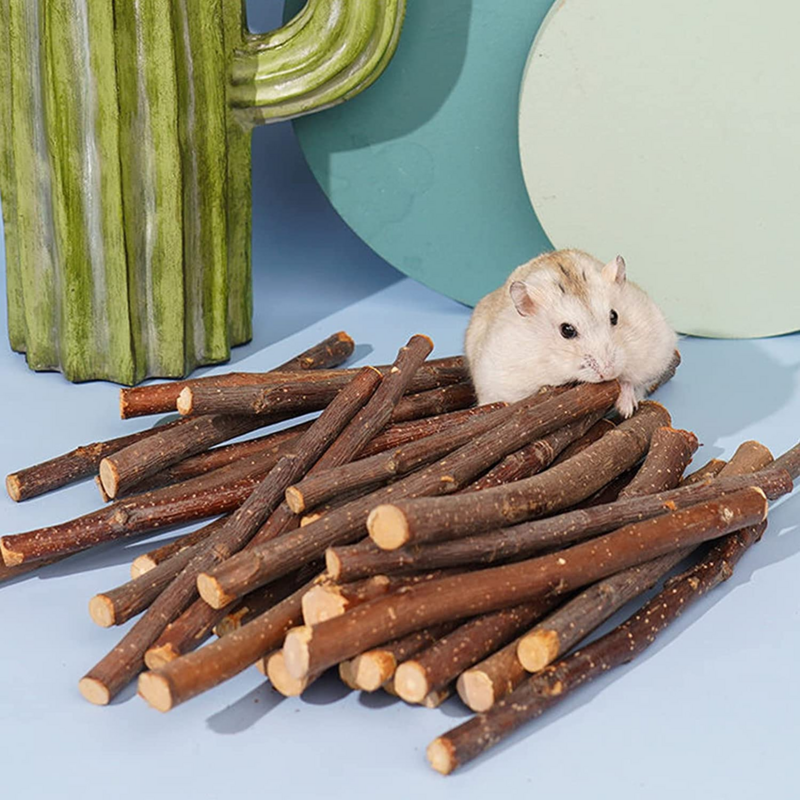 XLpeixin 100g Hamster Toys Pet Toys Apple Tree Stick Molar Chew Toys For Guinea Pig Rabbits Chinchilla Natural Wood Toys