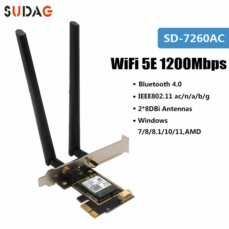 Antenne de bureau AX200 pour l'amplification sans fil Wifi 6 3000 Mo/s, adaptateur Bluetooth 5.1 pour connexion PCIe, double bande 802.11ax 2.4 G/5 GHz, carte réseau PCI Express, accessoire informatique,