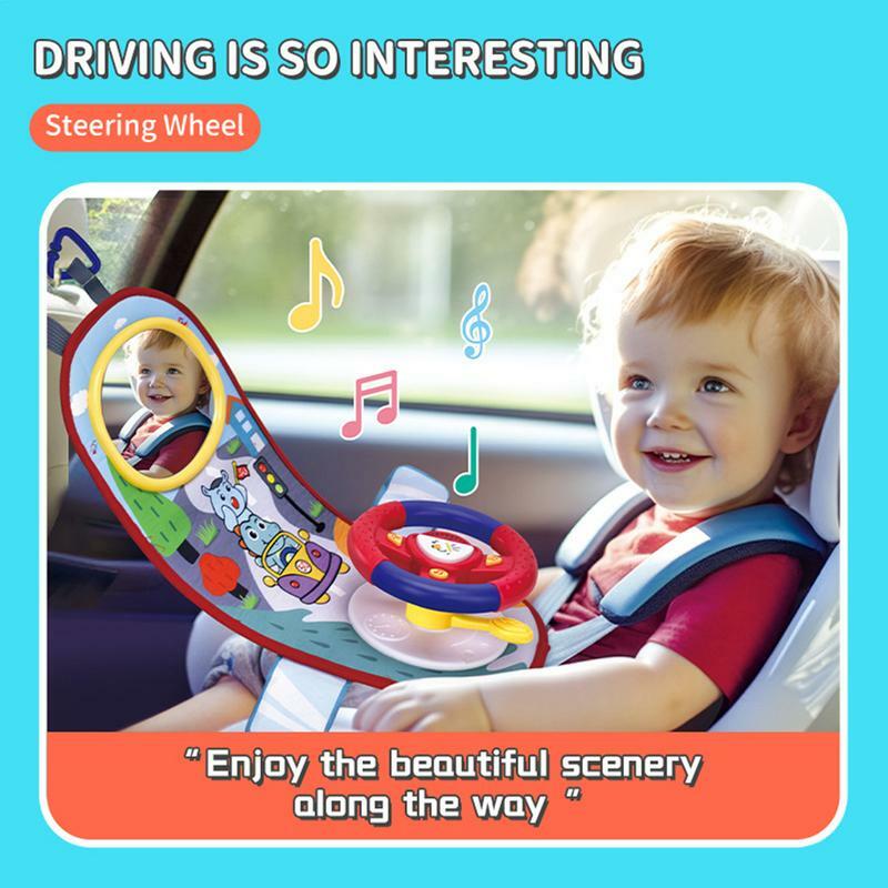360ของเล่น Setir mobil สำหรับเด็กเครื่องเล่นดนตรีแบบอินเทอร์แอคทีฟและของเล่นจำลองการขับรถ
