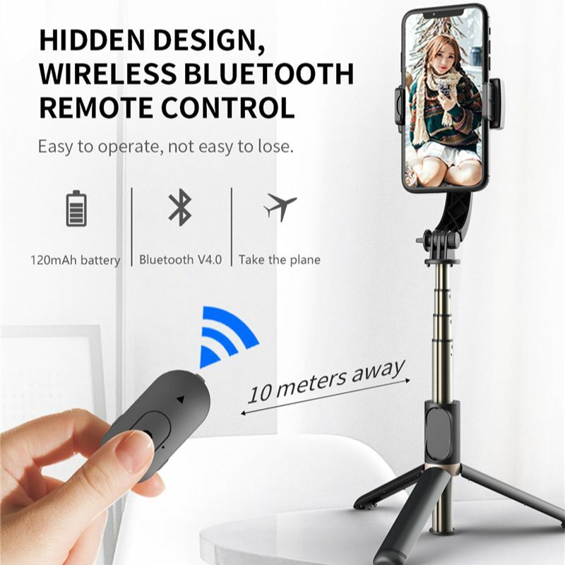 FANGTUOSI-Stabilisateur de vidéo mobile, perche à selfie Bluetooth, trépied, stabilisateur de cardan pour smartphone, support de prise de vue verticale en direct