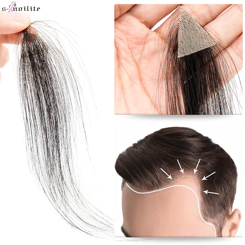 Мужской парик S-noilite, 6-дюймовый парик, передние человеческие волосы, натуральные волосы, мужской парик из искусственной кожи, пластырь для выпадения волос, невидимое наращивание