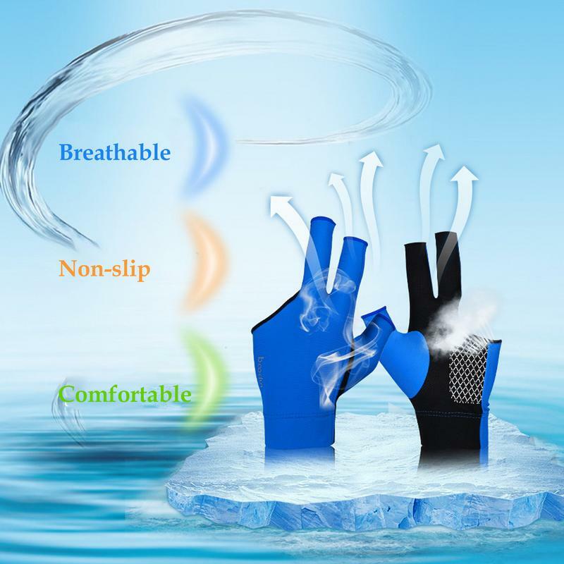 Перчатки для игры в пул гибкие профессиональные перчатки для бильярда эластичные трёхпальцевые перчатки спортивные принадлежности для бильярдных стрелков