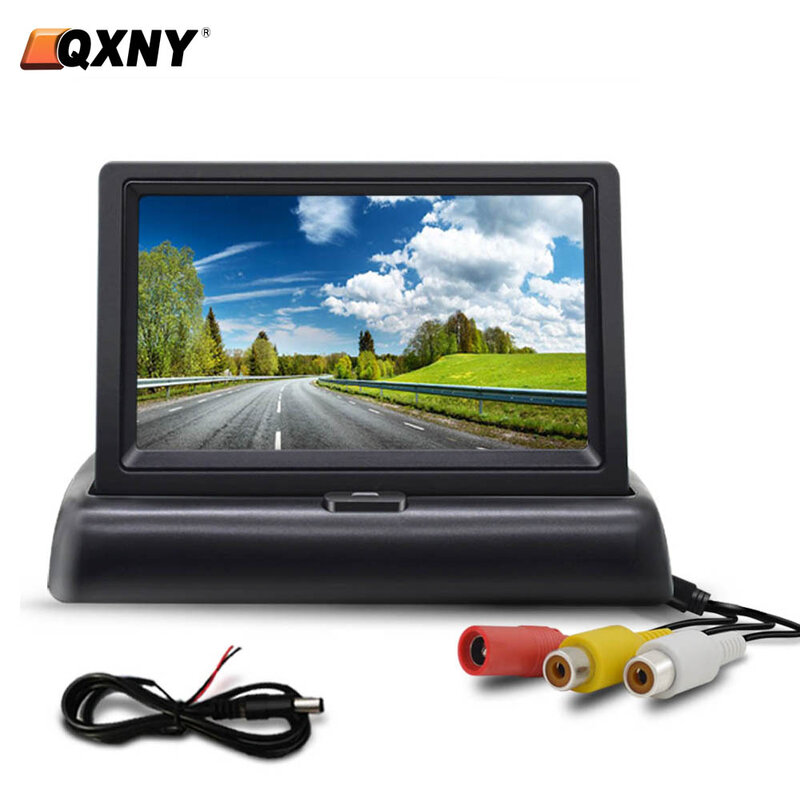 Monitor plegable de Vista trasera para coche, pantalla de aparcamiento para vehículo, camión, furgoneta, RV, cámara de marcha atrás, vídeo LCD HD, 4,3 "/5"