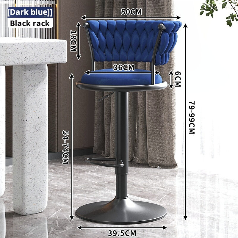 Sgabello da Bar sedia da bar con sollevamento di lusso leggero sedia con schienale in velluto sedia da cucina per uso domestico sgabello alto sedia da cassiere per caffetteria commerciale