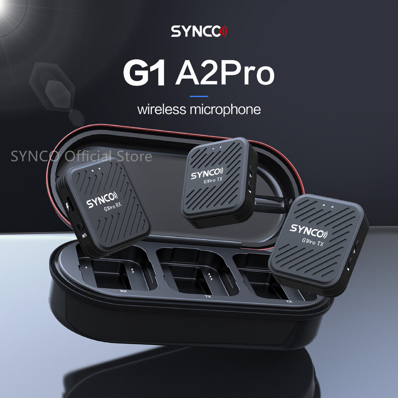 Synco – Microphone Lavalier G1 Pro, sans fil, pour iPhone, Android, diffusion en direct, téléphone, enregistrement, Audio, vidéo, youtube