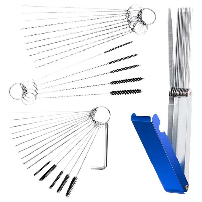 Carb Cleaning Kit Portable Stainless Steel Carb Cleaner With Box Hangable Pick Tool Kit Multifunctional Cleaning Wires Set For
