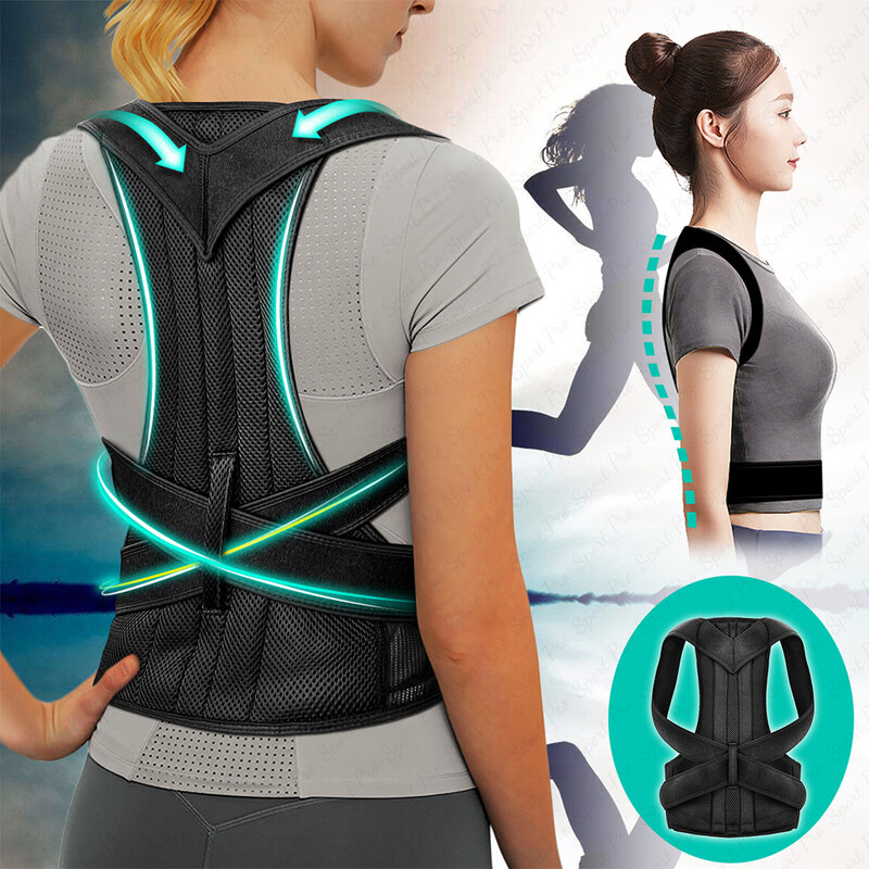 Adjustable Back Shoulder Posture Corrector Belt Clavicle Spine Support Reshape Your Body Upper and Lower Back Pain Relief 2024