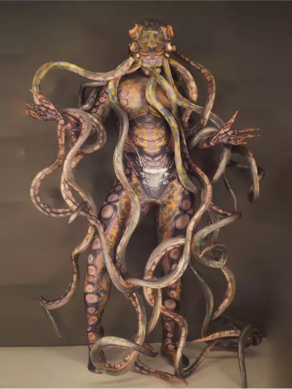 Octopus Lifelike Macacão Traje De Halloween, Oceano Estilo Cosplay, Performance De Palco, Roupas Do Festival Do Dançarino, Show De Pano