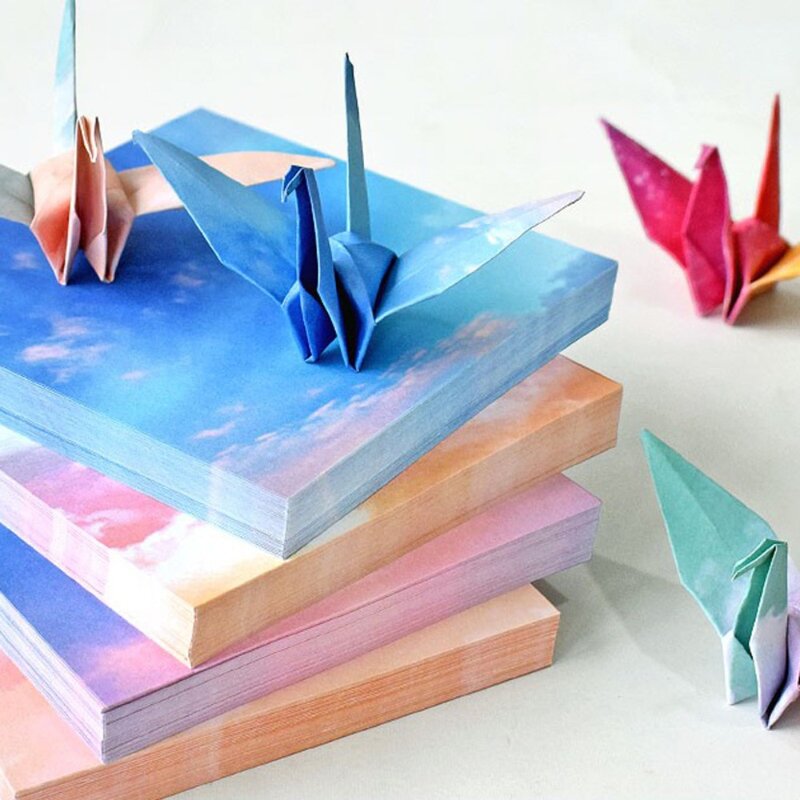 400 szt. Scrapbooking gwiaździste niebo papier Origami ręcznie robiony materiał artystyczny kolorowy składany papier Galaxy