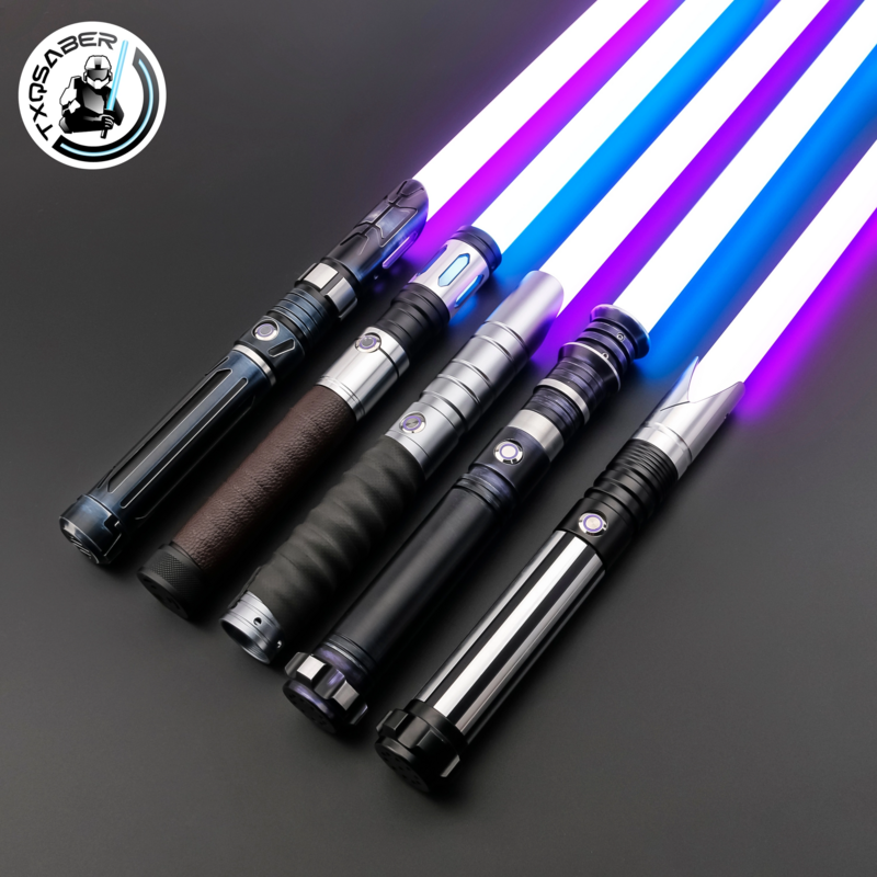 TXQSABER NEO PIXEL Lightsaber RGB halus ayunan 12 warna tempur berat Dueling pedang Jedi pedang Blaster bercahaya mainan Laser Cosplay