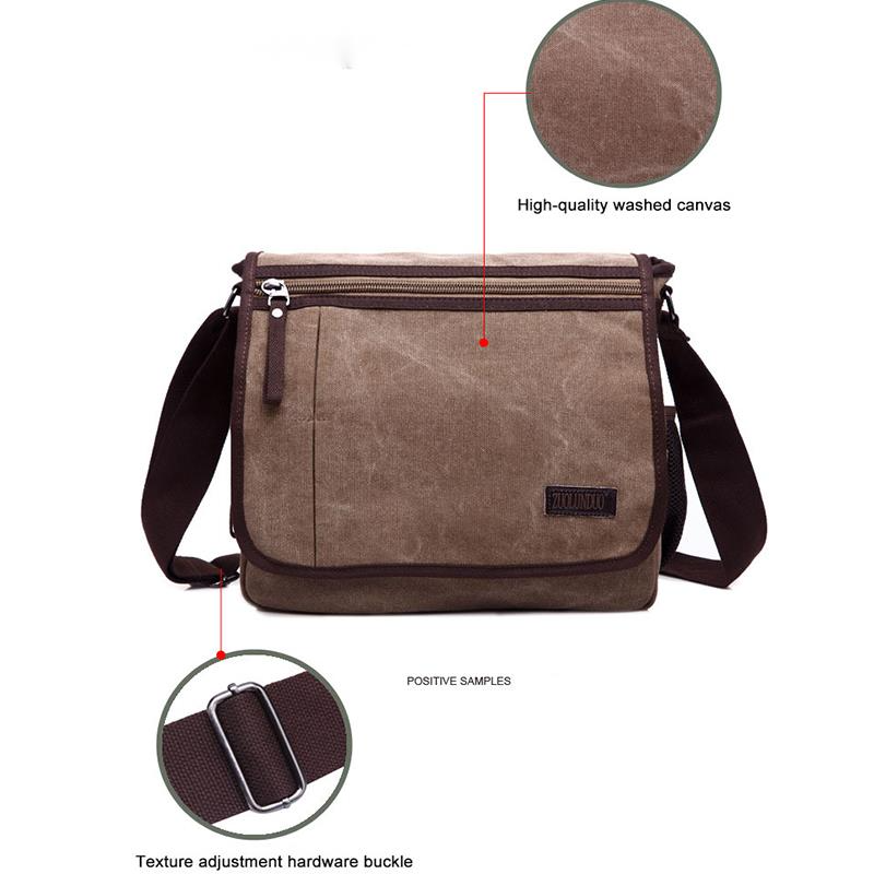 Canvas Messenger Satchel Bags Gesp Casual Draagbare Schoudertas Koffer Reistassen Koreaanse Trend Eenvoudig Pakket Voor Mannen