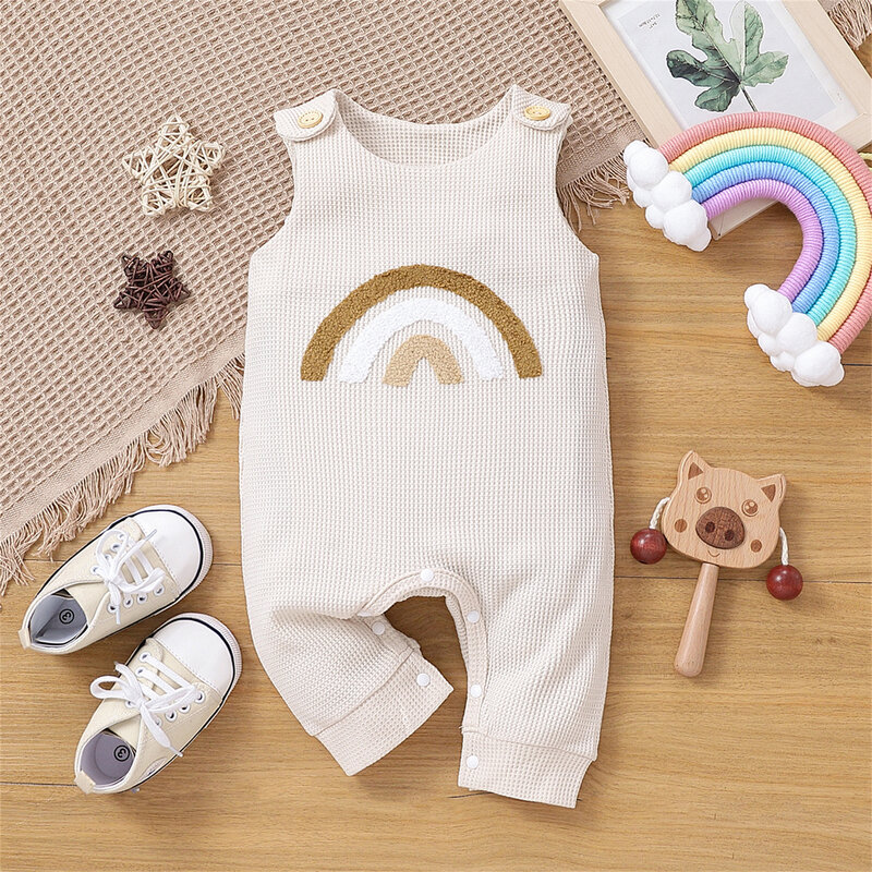 PatPat Baby Clothes New Born Baby Items Boy Girl tuta accessori per bambini pagliaccetti neonato tutina Rainbow Tank body