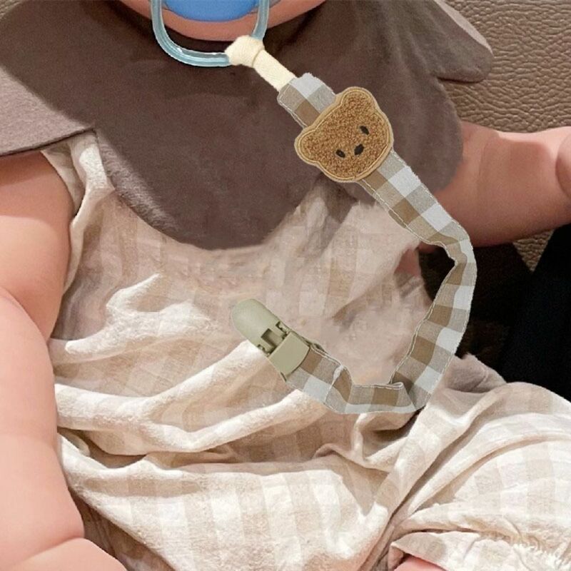 Bear Baby Cloth ciuccio catena colorata regolabile ricamo capezzolo clip clip fittizia reticolo succhietto supporto bambino