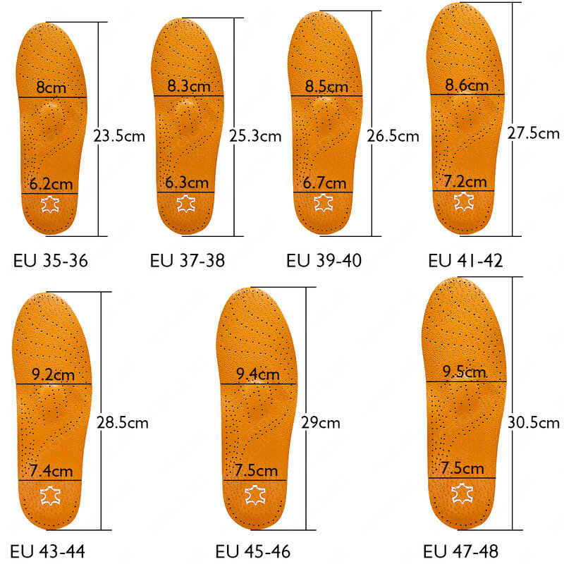 Leather Orthopedic Insole Orthotic Arch Support Instep Flat Foot Shoe Pad PU Latex Antibacterial Active Carbon Foot Care Unisex
