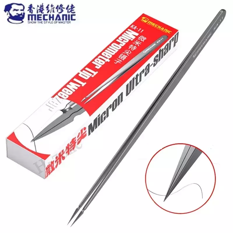 MECHANIC KA-11 Special Pointed Micrometer Tweezers Non-magnetic Anti-adsorption for Precision Electronic Component Flying Wire