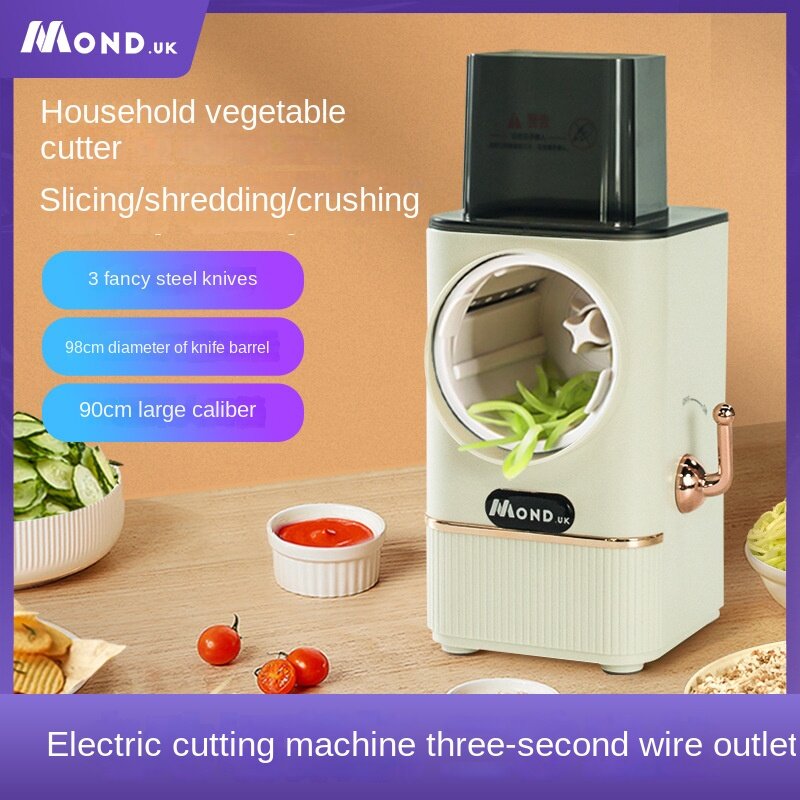 Electric Household Multi-functional Drum Vegetable Cutter Potato Slicer Hand Grater Large Caliber