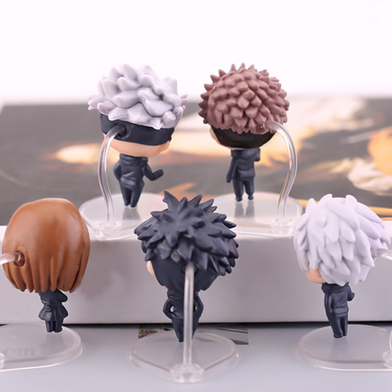 Jujutsu Kaisen Anime Figurines Set, Gojo Satoru Kugisaki, Kawaii PVC Action Figure, Brinquedos Modelo Infantil, Presentes de Aniversário, Q Version, 5Pcs