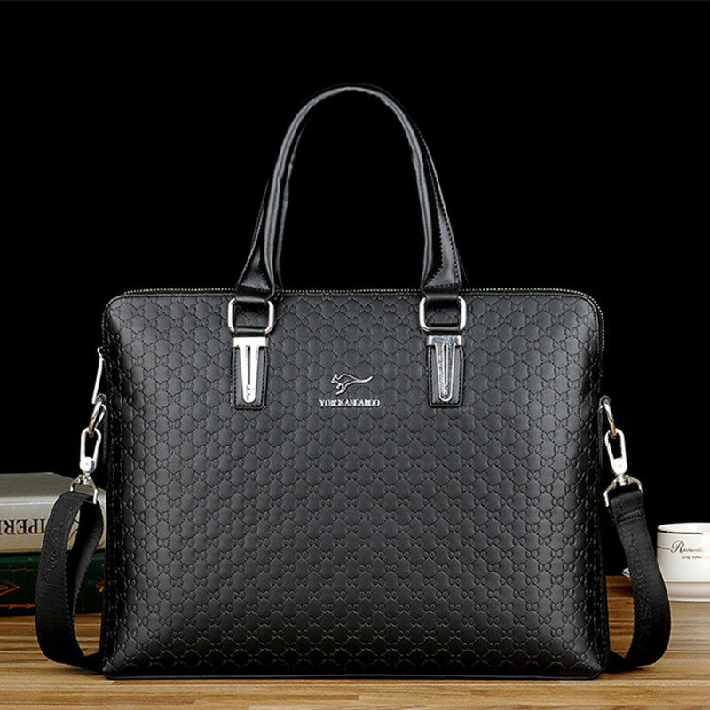 Роскошный кожаный портфель для мужчин, горизонтальная сумка-тоут, вместительный мужской мессенджер на плечо, деловая сумка для ноутбука